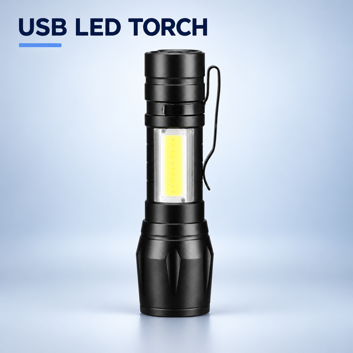 Rechargeable USB LED Flashlight Torch 3 Modes