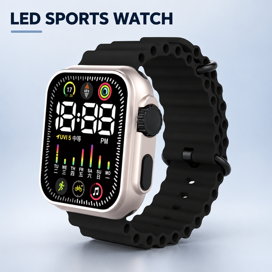 Silicone New Fashion Multicolor LED Sports Watch for Men