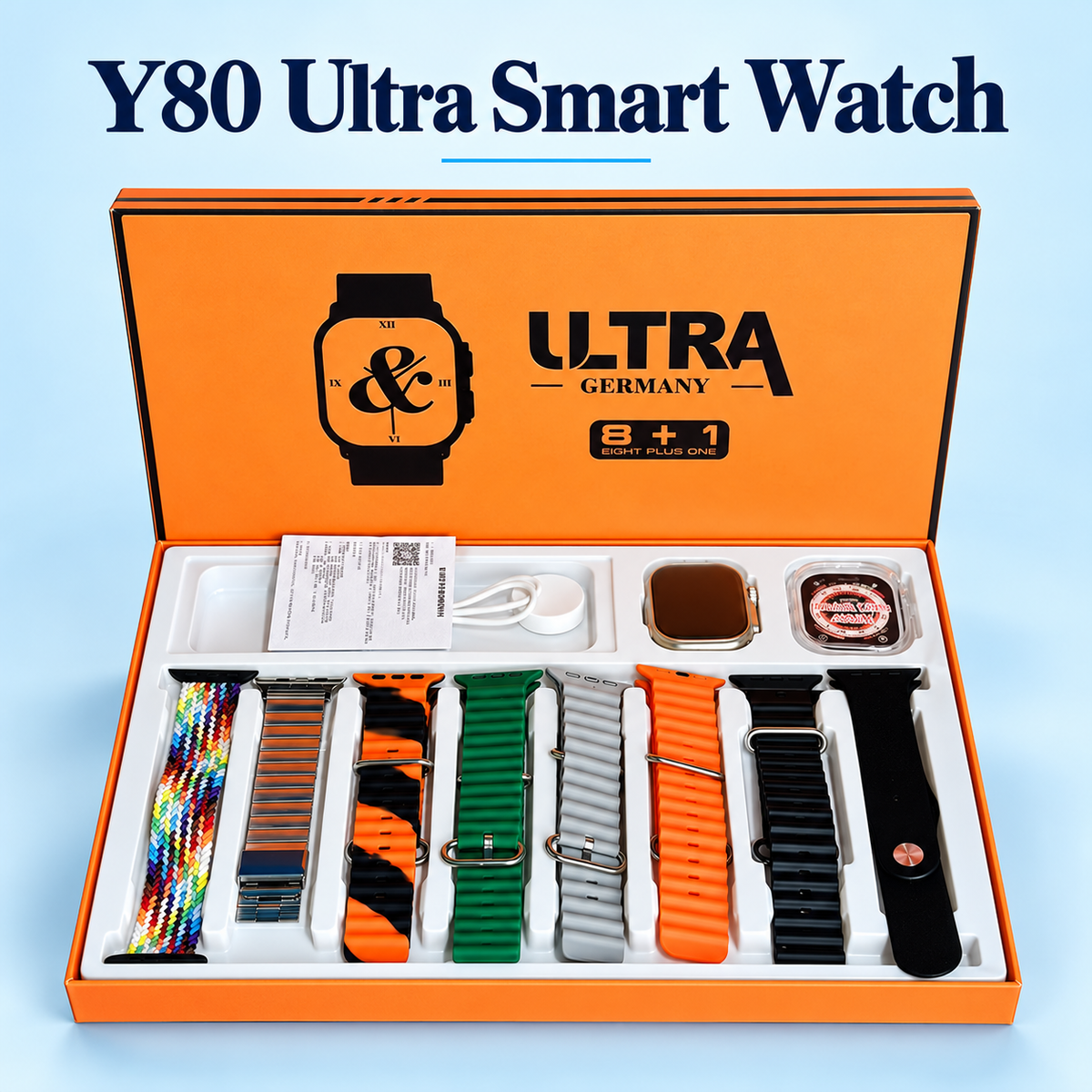 High-Performance - Y80 Ultra Smart Watch (8 + 1 Cover) in Germany) - Reliable Accessory - Easy to Use - Dreamy Deals (1 Protective cover )