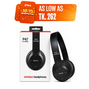 P47 Foldable Wireless Bluetooth Headphones with Stereo Sound and Headband Design