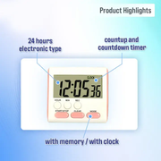 Digital Kitchen Timer and 24-hour Alarm Clock