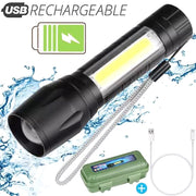 Rechargeable USB LED Flashlight Torch 3 Modes