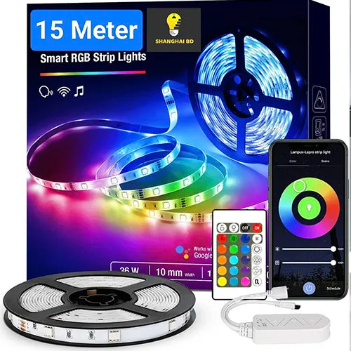 RGB 5050 LED Strip Lights with Remote & App Support